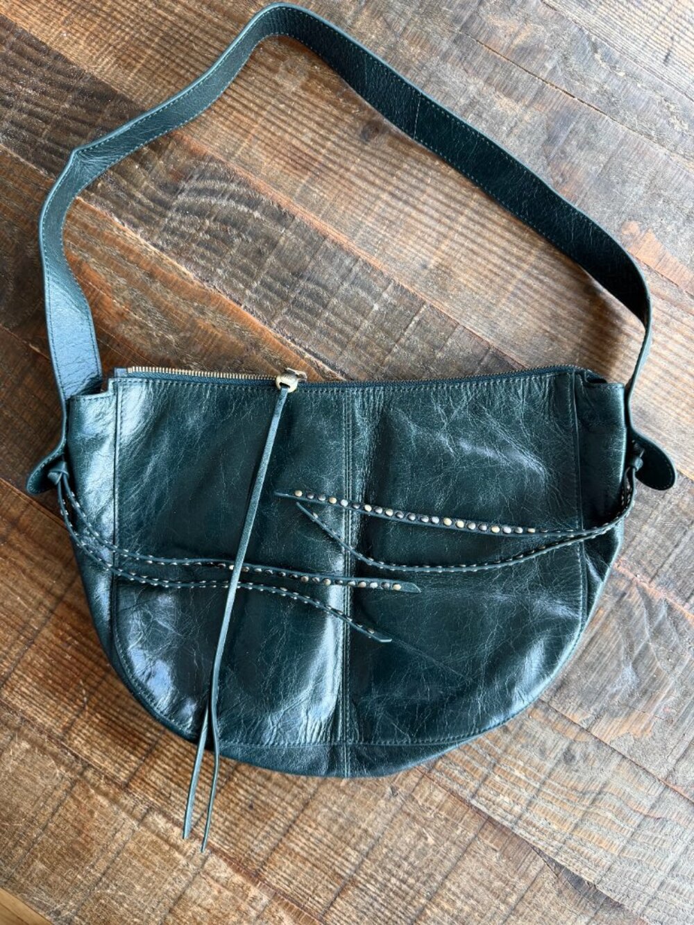 HOBO International Studded Green Leather Bag - Picture 4 of 11